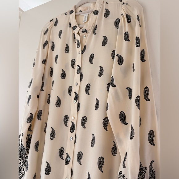 Cream and Black Paisley Dress - Picture 6 of 9